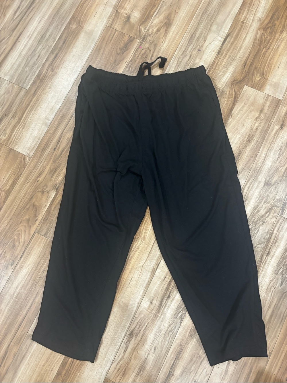 Black Drawstring Wide-Leg Lounge Pants 3XL